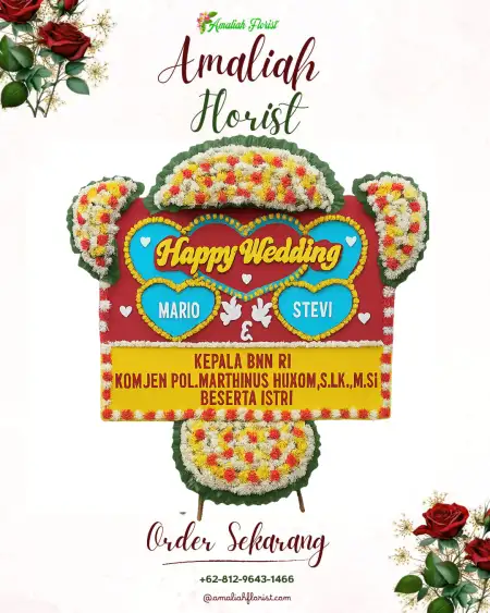 Papan Bunga Pernikahan Tieng